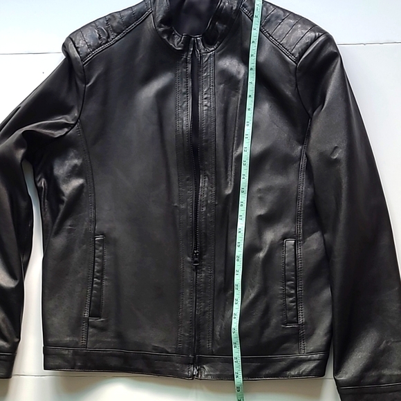 Men's Black Leather Jacket - Size 4XL - Picture 6 of 11
